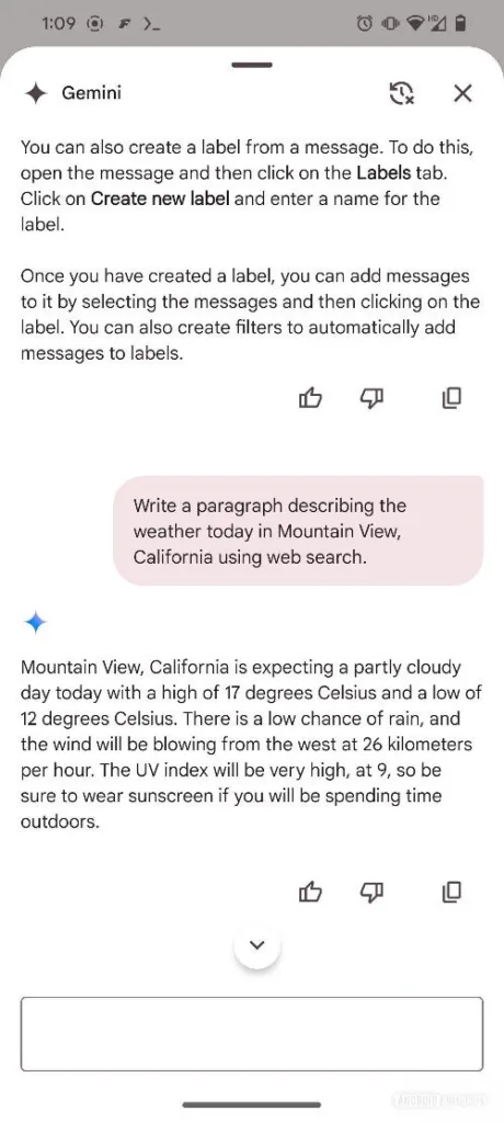 Gemini button in Gmail 3 1