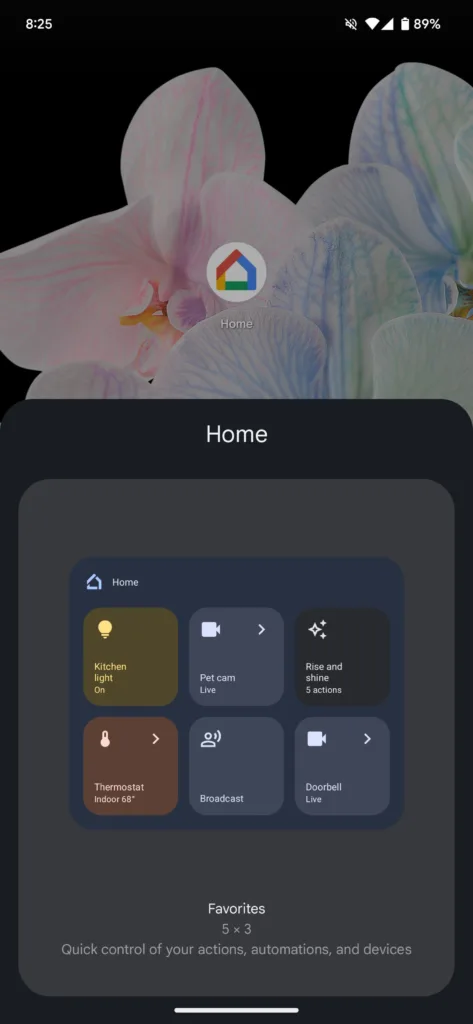 Google Home Favorites widget 1