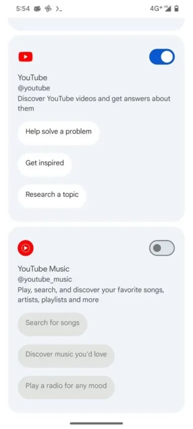YouTube Music extension in Gemin jpg