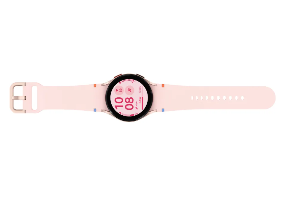 012 galaxy watch fe pinkgold front unfolded