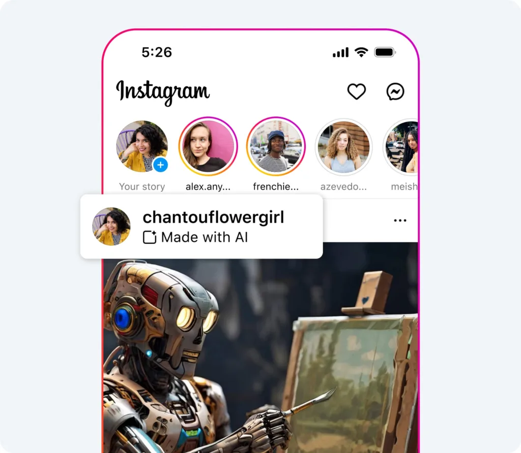 Meta adopte des mesures pour mieux gérer et identifier les contenus IA 37 01 IG AI Generated Content Lable 1