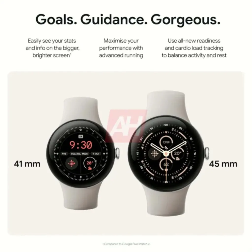 Pixel Watch 3 : Écran ultra lumineux et charge optimisée, tous les détails fuités 54 Google Pixel Watch 3 leak AH 45