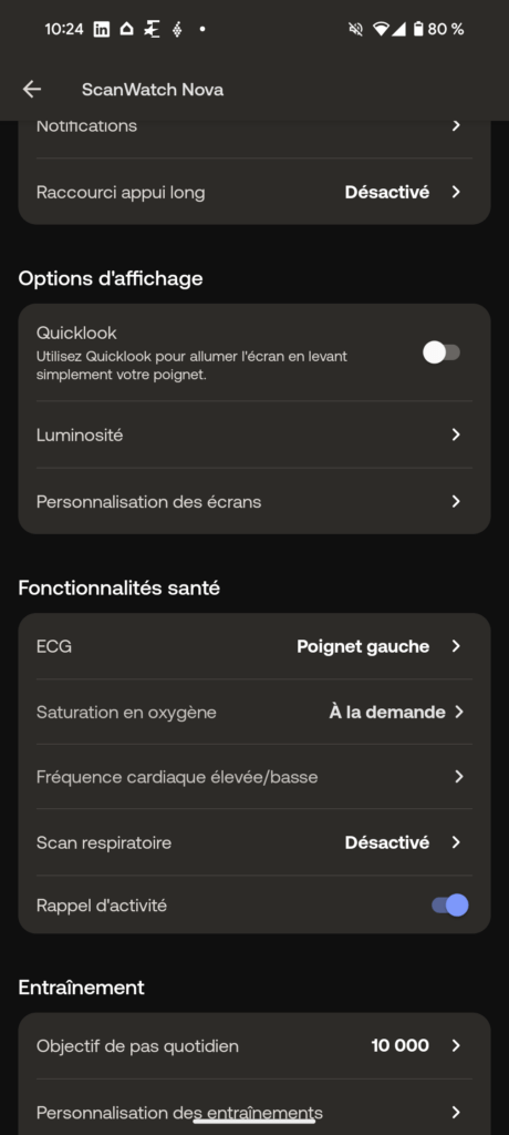 Test de la Withings ScanWatch Nova : Alliant élégance et technologies de santé 34 Screenshot 20240723 102447