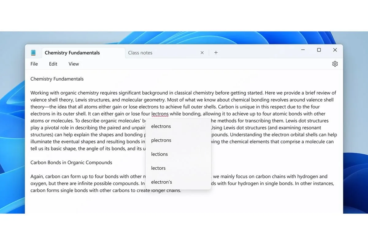 Après 41 ans, Bloc-notes de Windows 11 accueille le correcteur orthographique et l’autocorrection