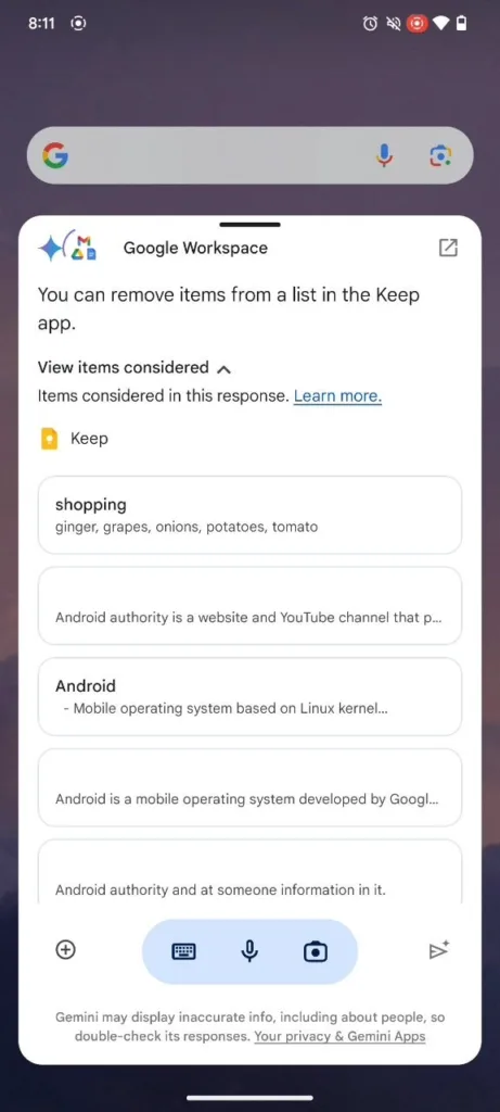 Google introduit des extensions Gemini pour Keep, Tasks et Agenda 52 Gemini Google Keep Extension 4