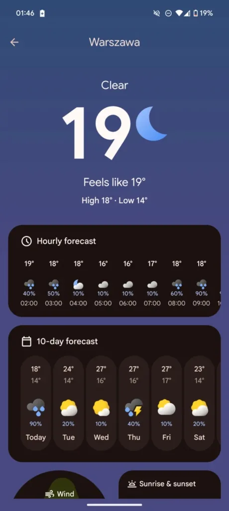 Google Pixel 9 : Une nouvelle application météo au design minimaliste 43 Screenshot 20240805 014649 647w