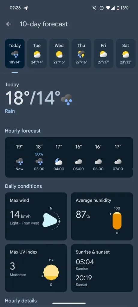 Google Pixel 9 : Une nouvelle application météo au design minimaliste 48 Screenshot 20240805 022628 647w