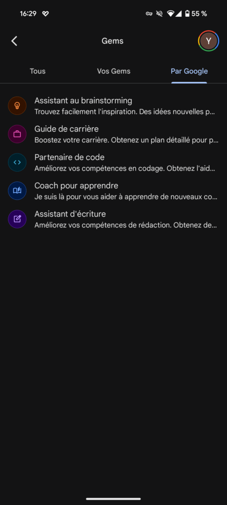 Personnalisez Gemini à l'extrême : les Gems débarquent sur votre mobile ! 48 Screenshot 20240912 162925