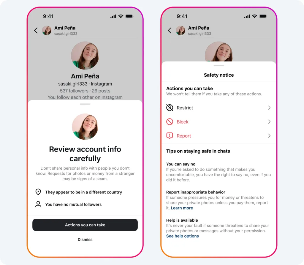 Instagram renforce la protection des adolescents contre la sextorsion 64 03 LOCATION MISMATCH Carousel 0 1