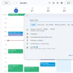 Calendar on web in light mode