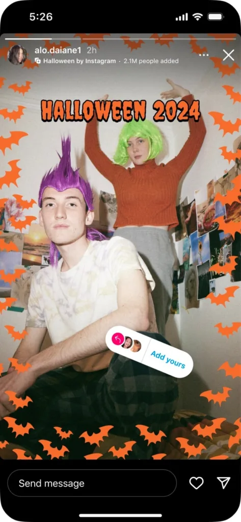 Halloween sur Instagram : IA, effets interactifs et modèles « Ajout perso » 49 Halloween 2024 AYT