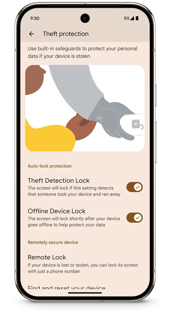 Pixel Drop d'octobre 2024 : Google Pixel se met à jour en beauté ! 57 Pixel 9 Pro Theft protection.w