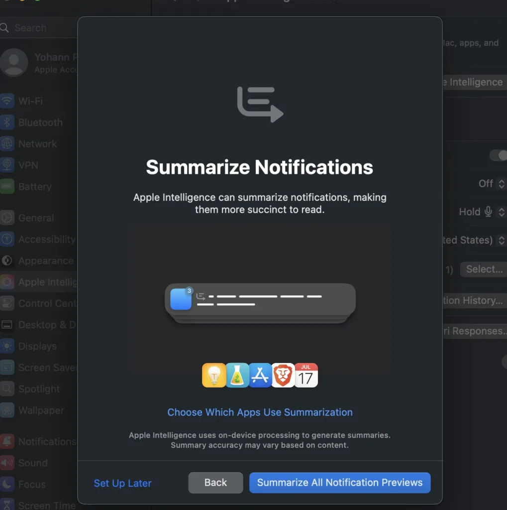 Apple Intelligence : Comment l'activer sur votre Mac en Europe ? 70 Screen 2024 10 29 at 09.47.33