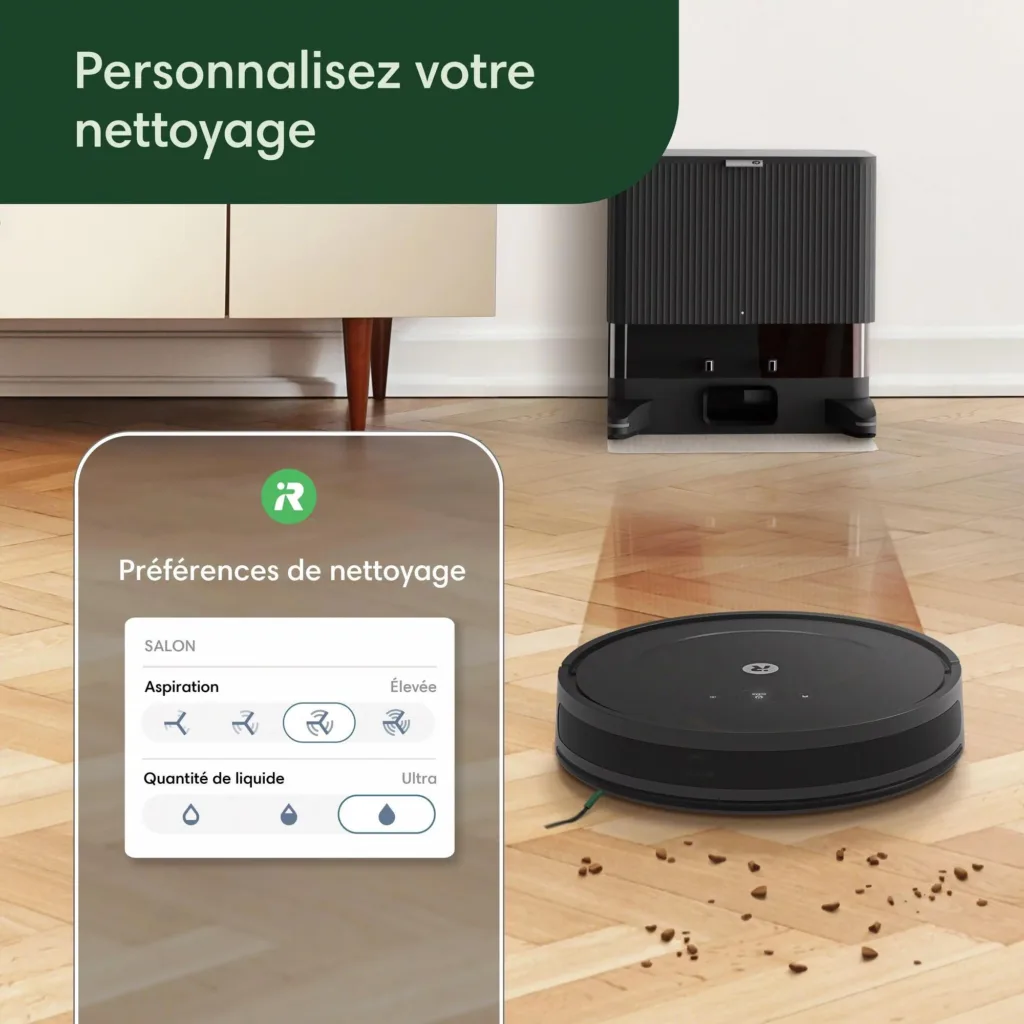 iRobot Roomba Combo 2 Essential : L'aspirateur robot qui se vide tout seul, aspire et lave à prix mini ! 55 Y051040 10 de
