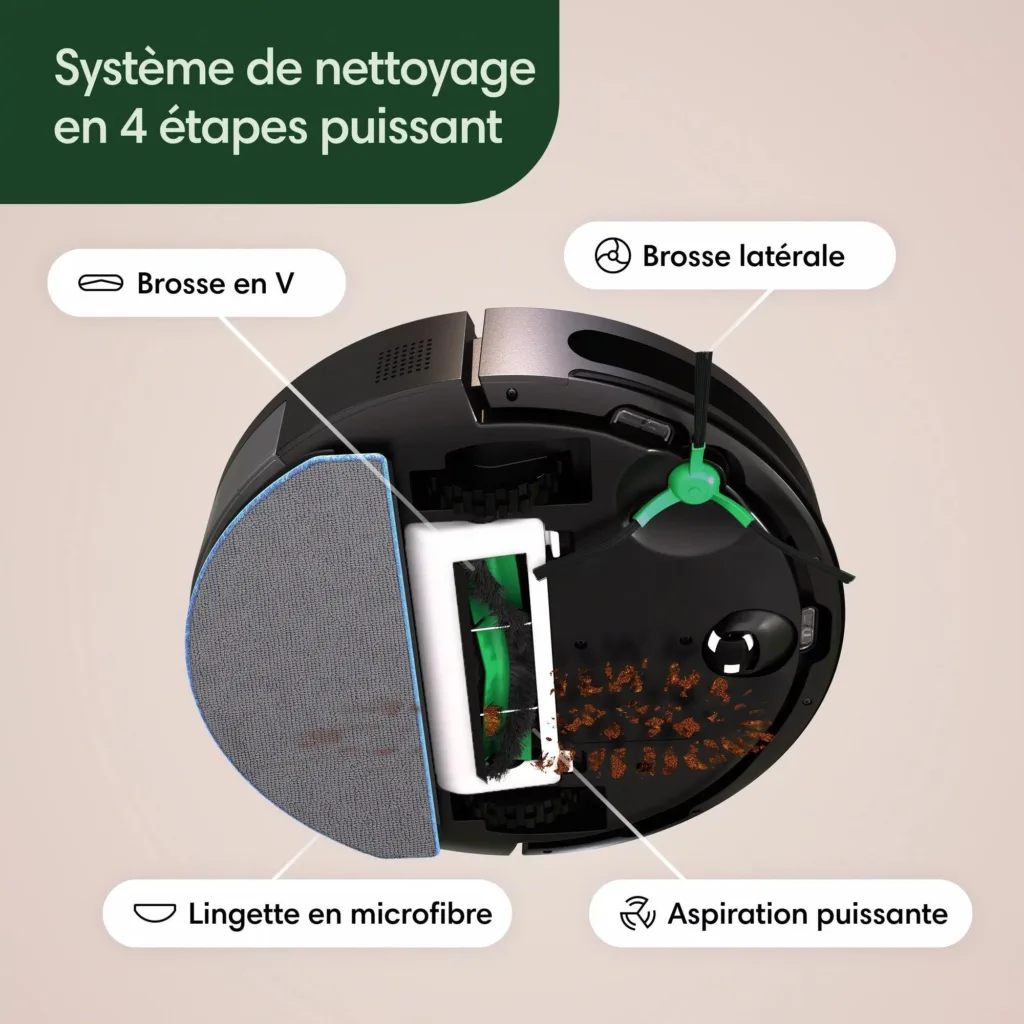 iRobot Roomba Combo 2 Essential : L'aspirateur robot qui se vide tout seul, aspire et lave à prix mini ! 52 Y051040 4 de