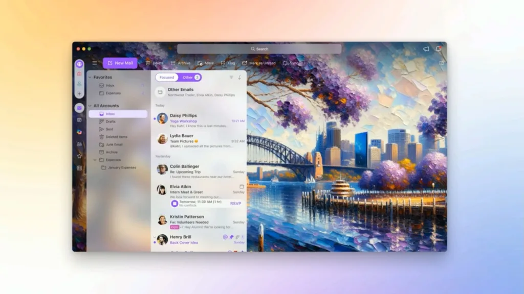 Outlook : Des thèmes générés par l'IA pour une interface personnalisée 55 15 Mac location oil painting V2