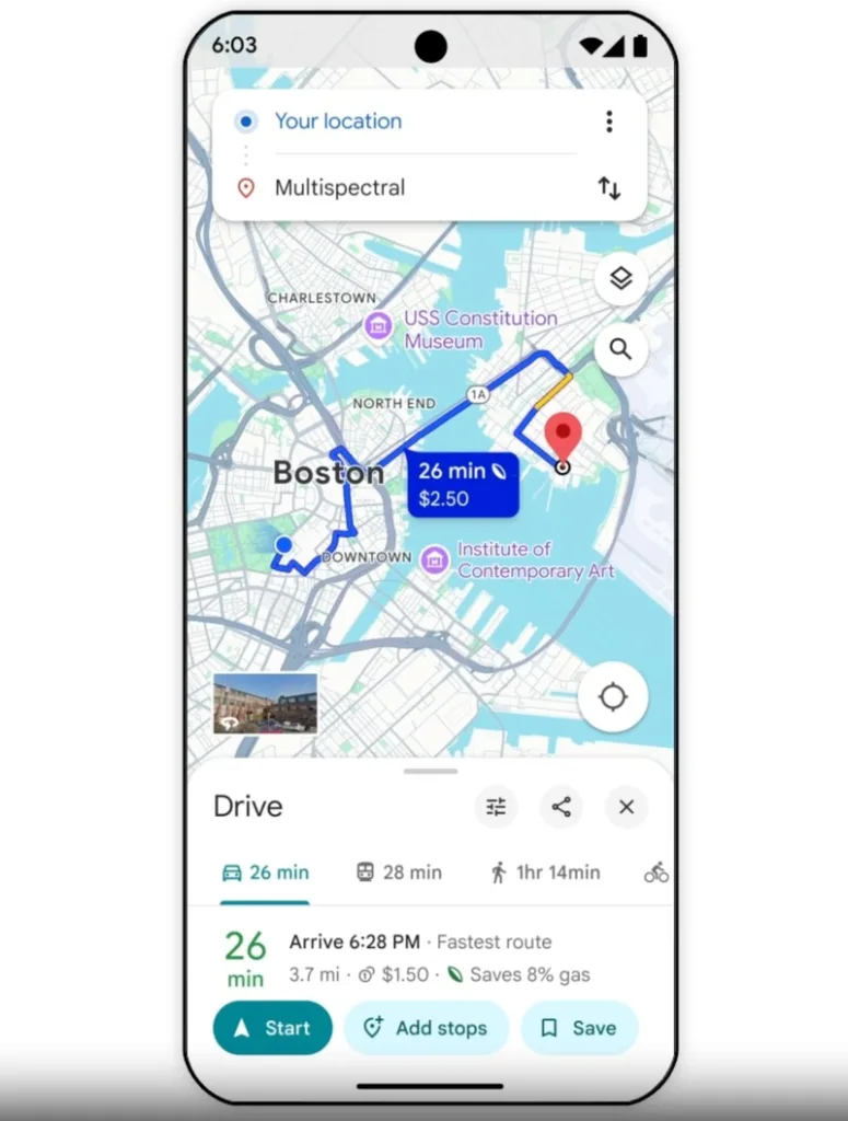 Google Maps : Navigation améliorée et guidage précis vers votre destination 46 Add stops 1