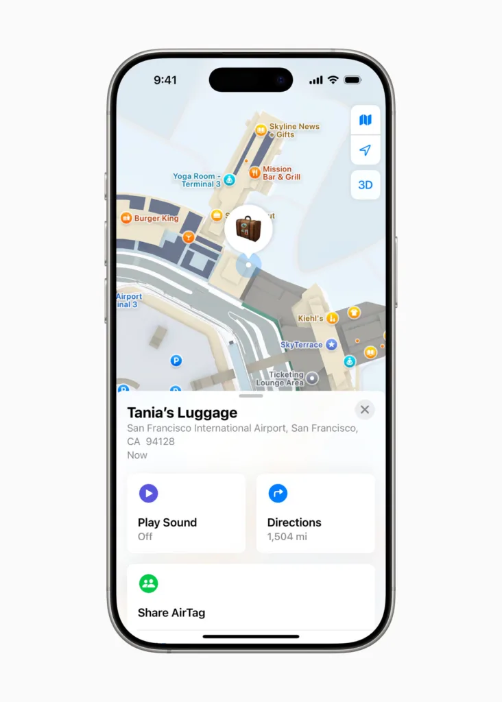 iOS 18.2 : Retrouver vos bagages égarés avec la nouvelle fonctionnalité du AirTag 45 Apple Share Item Location Find My item inline.jpg.large 2x