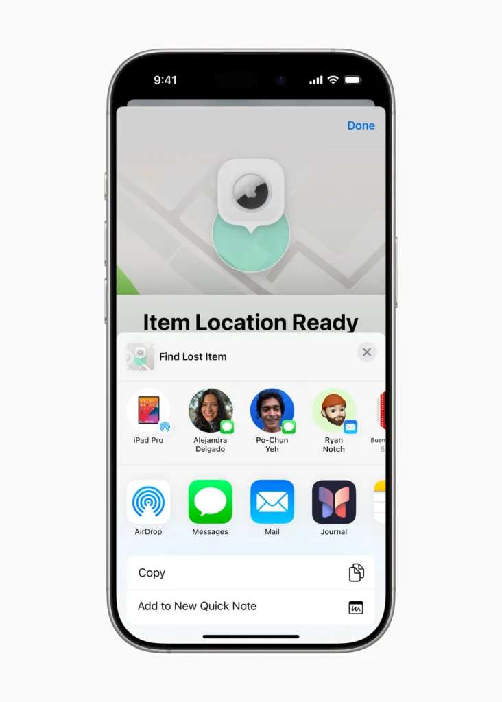 iOS 18.2 : Retrouver vos bagages égarés avec la nouvelle fonctionnalité du AirTag 48 Apple Share Item Location Find My share link inline.jpg.large 2x