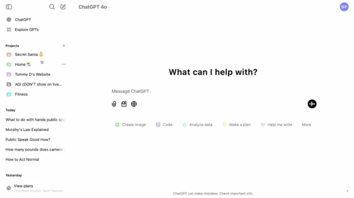ChatGPT : Organisez vos conversations avec « Projets » !