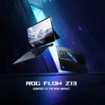 01 The ROG Z13 floating in a sci