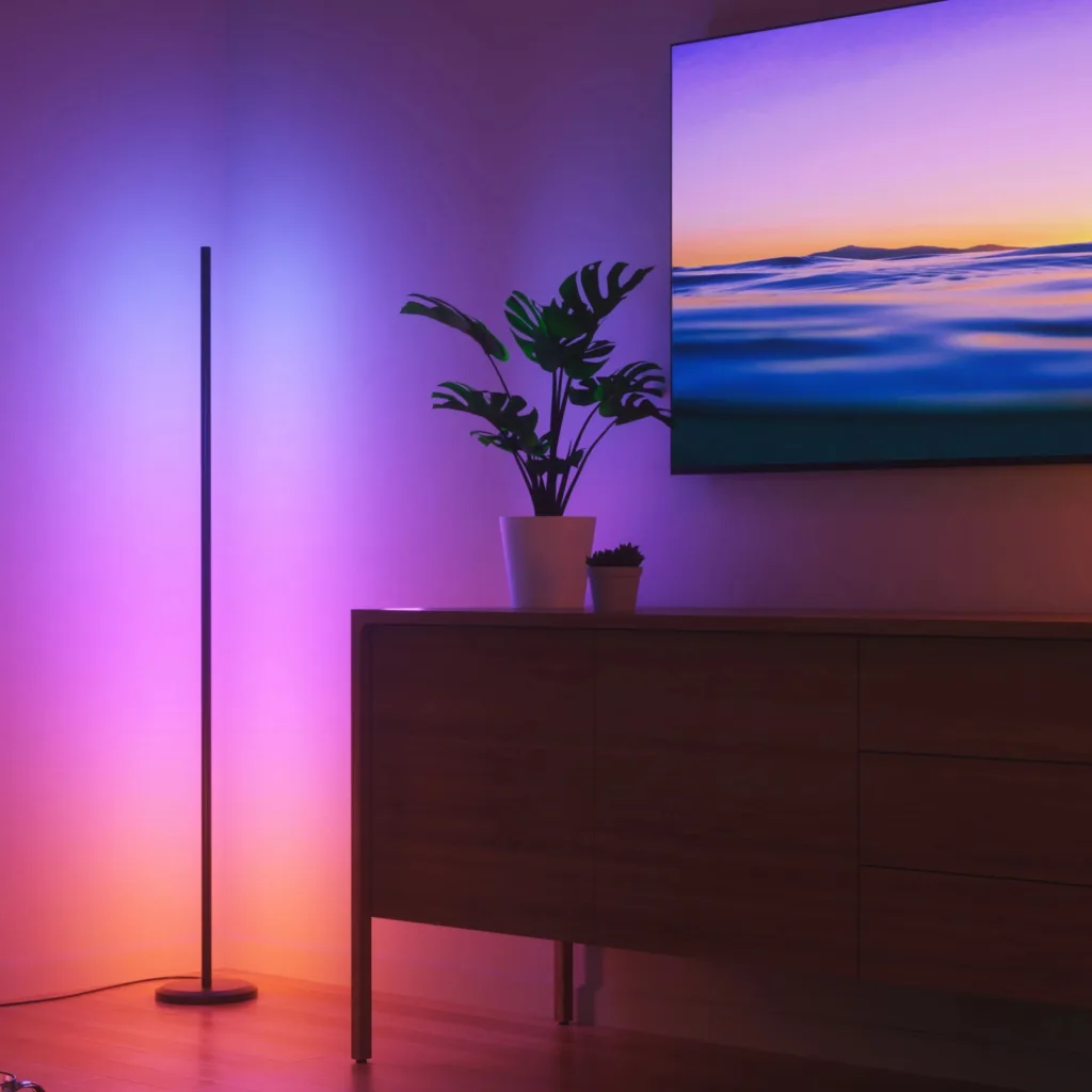 CES 2025 : Nanoleaf dévoile une lampe sur pied intelligente et élégante 52 03 nanoleaf floor lamp rgb deskt