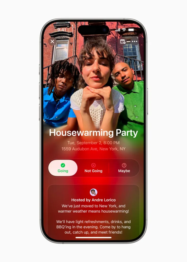 Apple lance « Apple Invites » : l’app pour organiser vos événements facilement ! 46 Apple Invites event view inline