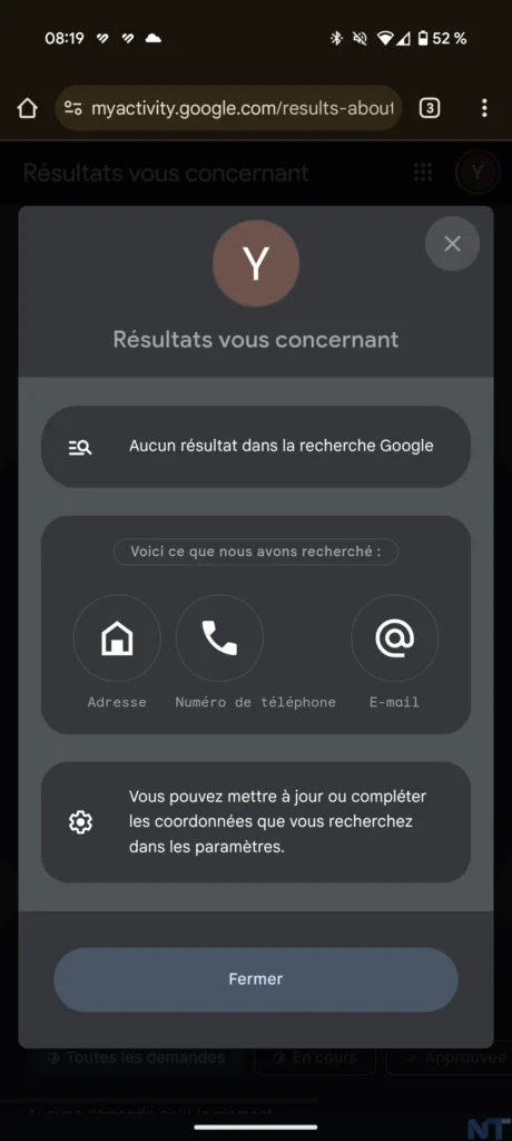Google Resultats vous concernant 2