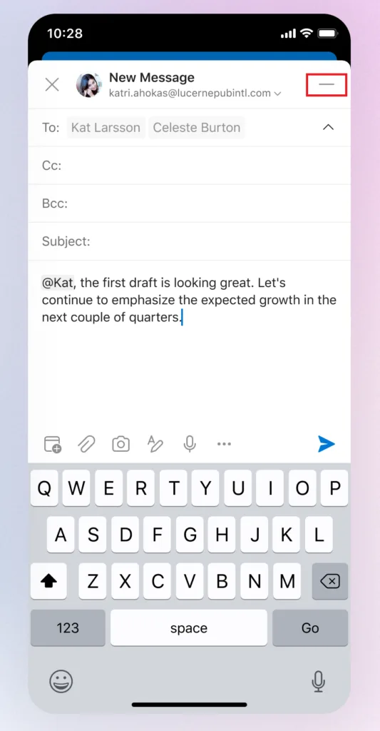Outlook Mobile : Minimisez vos brouillons d'e-mails sans les perdre ! 51 Minimize Email Outlook iOS Android