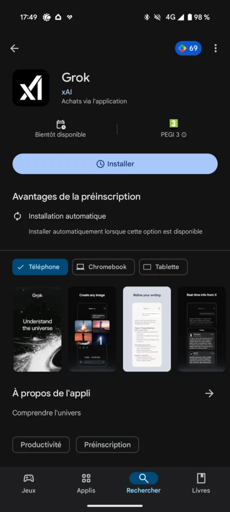 Grok arrive sur Android : l'IA gratuite et sans connexion ! 51 Screenshot 20250205 174952