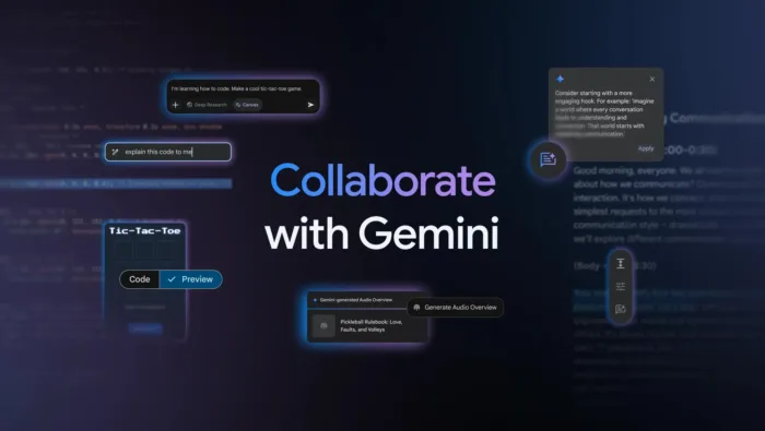 Gemini : Collaboration avec l’IA, Google dévoile Canvas et l’aperçu audio, tous les détails