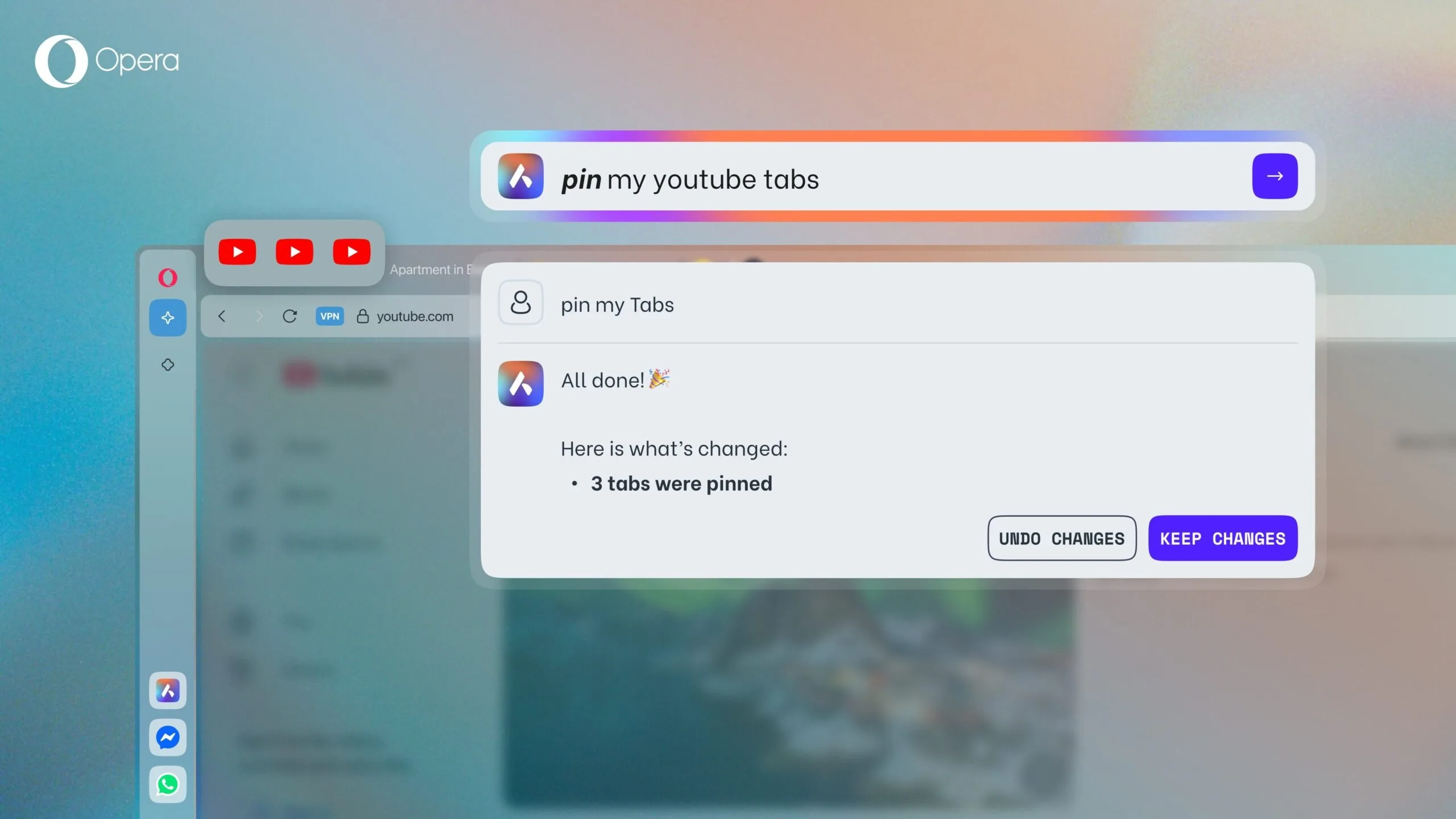 Opera One : l'IA révolutionne la gestion des onglets avec des commandes vocales et textuelles