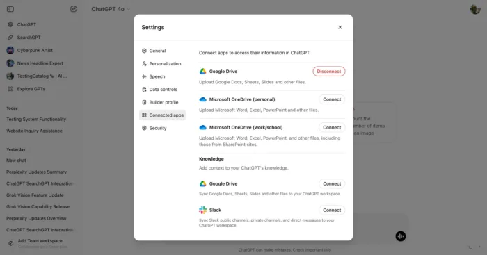 ChatGPT Connectors, une nouvelle fonctionnalité pour connecter ChatGPT aux outils d’entreprise