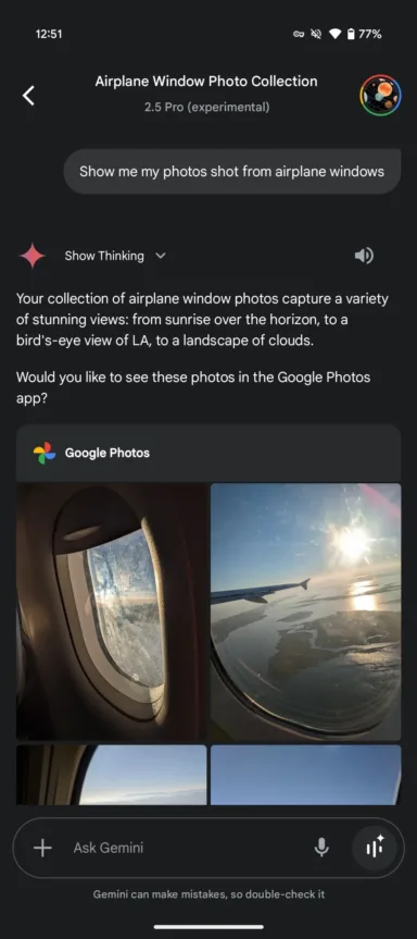 Gemini app Google Photos 4