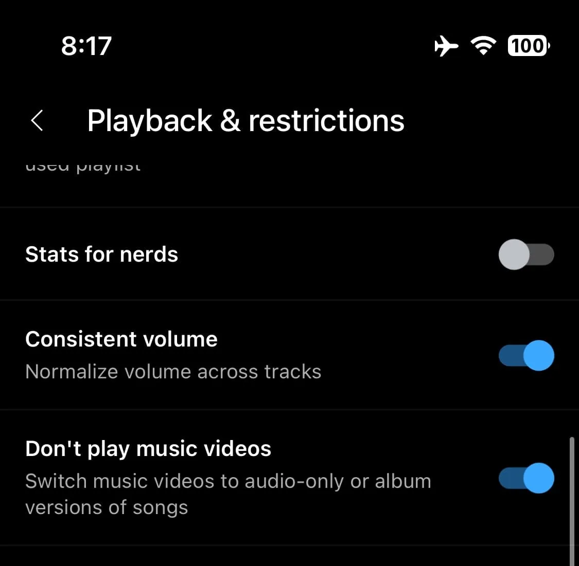 YouTube Music Consistent volume