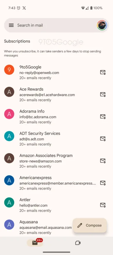 gmail manage subscriptions android 1