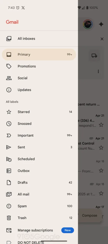 gmail manage subscriptions android 2