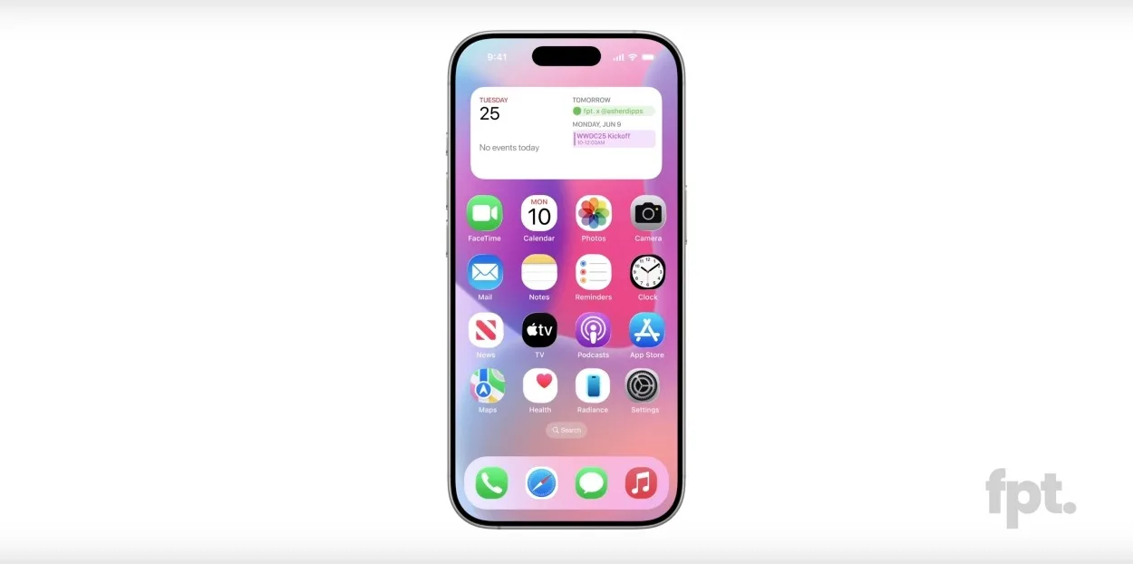 iOS 19 home screen design with r