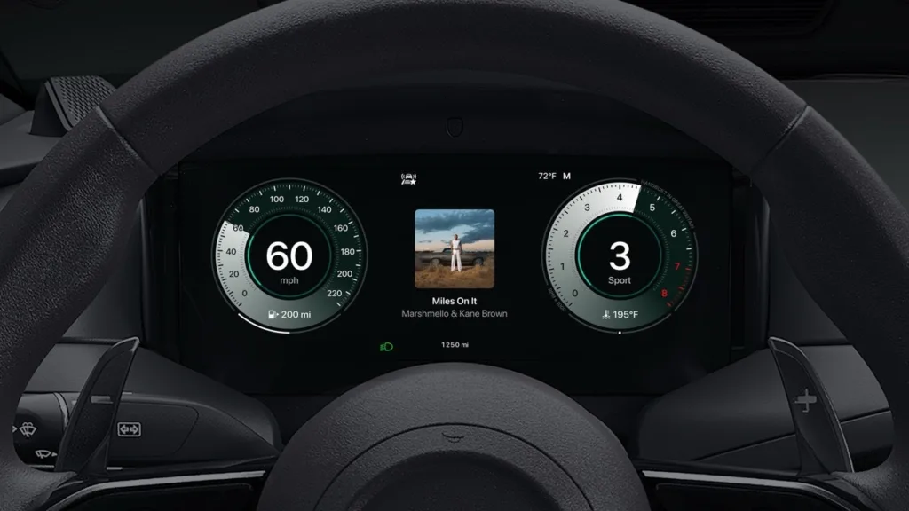 Apple CarPlay Ultra cluster Now Playing Large