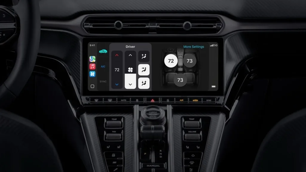 Apple CarPlay Ultra cluster clim