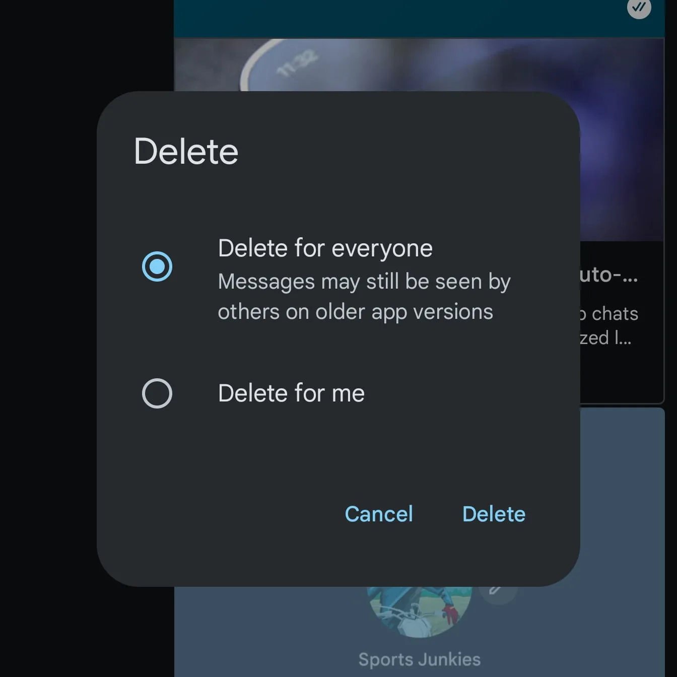 Google Messages delete for every
