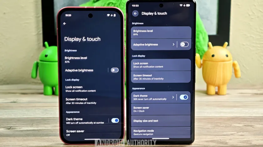 Old vs new Settings app with dark expressive design 840w 472h.jpg