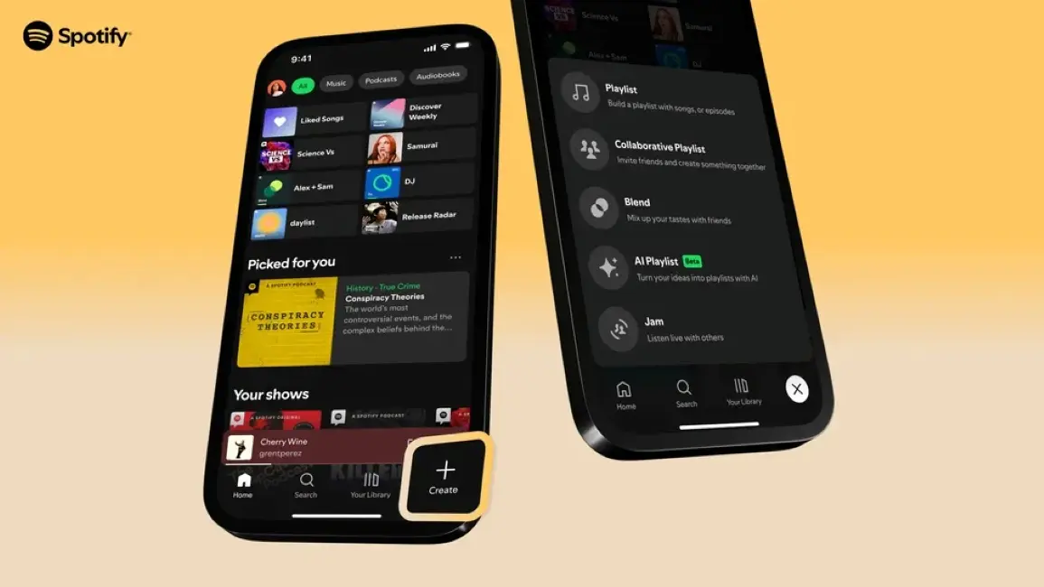 Spotify New Create Button