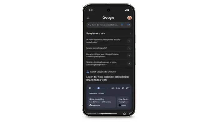 Google Search teste les « Audio Overviews » : une synthèse vocale par IA dans les résultats de recherche