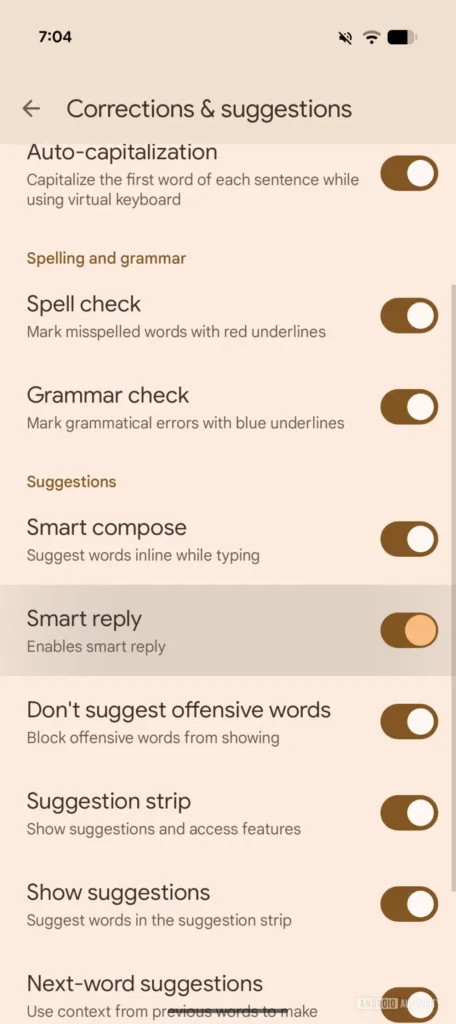 Gboard Smart Reply toggle Assemb