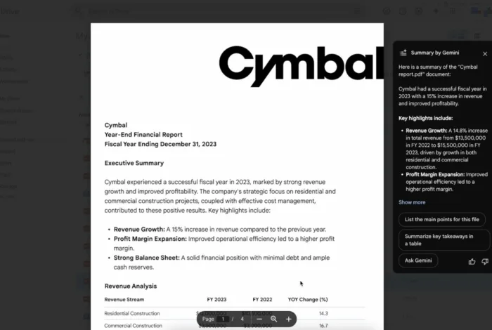 Google Workspace : Gemini résume vos PDF et crée vos formulaires