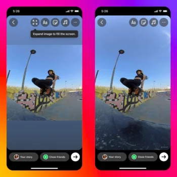 Instagram améliore les stories horizontales avec une IA de Meta