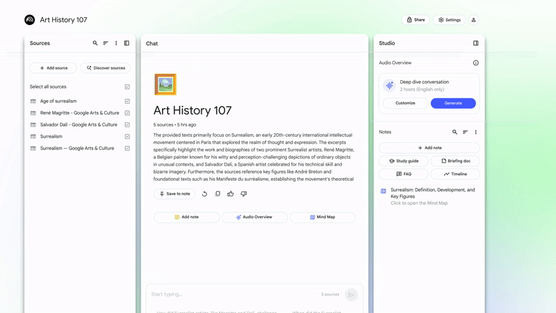 google notebook lm share