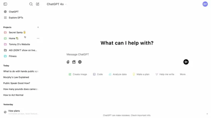 ChatGPT : les Projets deviennent un vrai assistant personnel avec mémoire et voix