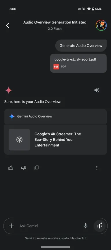 Gemini app Audio Overviews 5